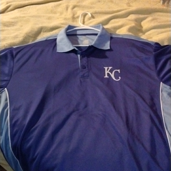 2xl Majestic KC Royals Blue collared polyester shirt - Picture 2 of 2